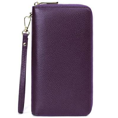 China Women 2022 High Quality Leather Viney Brand Wallets Waterproof RFID Blocking Zipper Around Leather Wallet For Women for sale