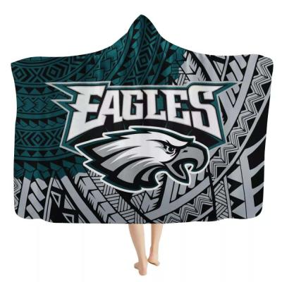 China Polynesian Samoan Tribal American Football Team Factory Wholesale Custom Hot Sales Design NFL Pattern Anti-static Printing Hooded Blanket for sale