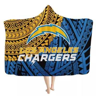 China Anti-Static Polynesian Samoan Tribal American Football Team Unique Premium Big Size NFL Custom Design Comfortable Keep Warm Soft Hooded Blanket for sale