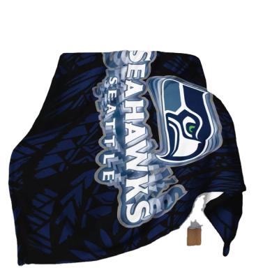 China Polynesian Samoan Tribal Design NFL American Football Team Knitted Comfy Blanket Soft Custom Throw Blanket Anti-Static Brand New for sale