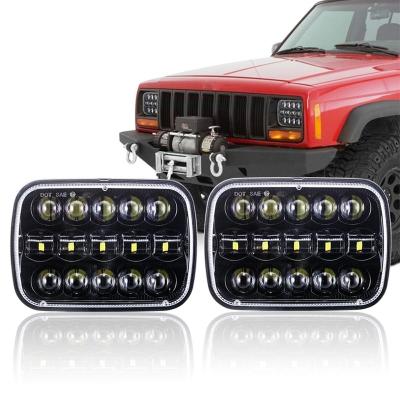 China Die Cast Aluminum Housing 5x7 Inch Led Headlight Square Rectangle 6x7 Led Headlight For 1987-1995 GMC Savana 1500 Wrangler YJ for sale