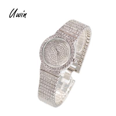 China Hip Hop Bling Watches Luxury Icy Wrist Watch Silver Gold Color Ladies Non-Specific Female Hitter Jewelry for sale