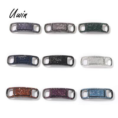 China Shoe Buckle UWIN 2021 Iced Out CZ Shoe Laces Buckle Wholesale Bling Bling Fashion Jewelry Men Women Hitter Unisex Shoe Accessories for sale