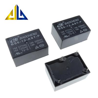 China BS6-12-AST-P 4Pin 16A 12V General Purpose Electromagnetic Relay Original Miniature Relay for sale