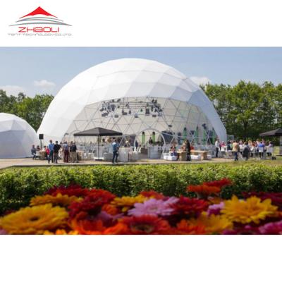 China 100% 25m waterproof geodesic dome tent for party with hot dip galvanized steel tube Q235 for sale