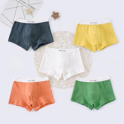 China Wholesales Cotton Kids Underwear Solid Colors Boys Breathable Boxer Briefs for sale