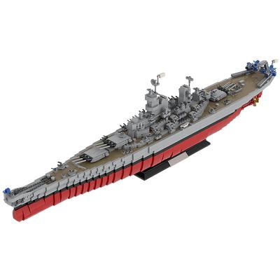 China DIY WW2 Brick Warship Building Military Iowa Class Series Building Block WW2 Military Soldier Model Weapon Toys MOC for sale