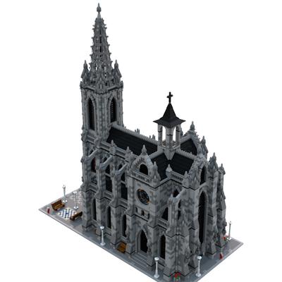 China DIY Brick Moc Cathedral Building Modular Street View Building Block Architecture Collection Church Model DIY Building House Brick For Kid Gift for sale