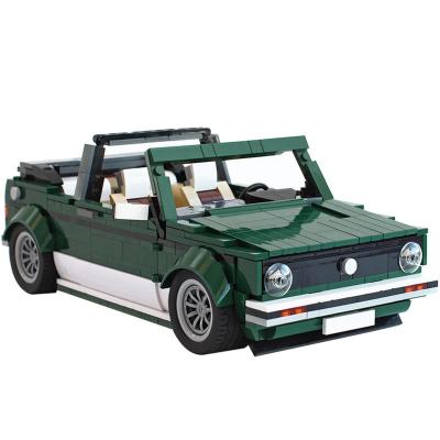 China DIY Building Brick MOC Kids Convertible Car Building Blocks Transport Vehicle Block Dark Green Model Toys For Children for sale