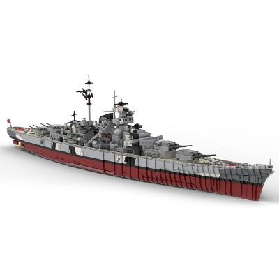 China DIY Building Brick WW2 Bismarck Series Battleship Cruiser Model Bricks World War 2 Warship Building Blocks Weapon German Military Kids Toys Gift for sale