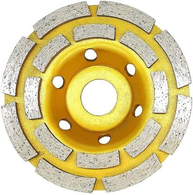 Chine High Grinding Efficiency For Concrete Stone Pexcraft 115*30/20*7*5*18*22.23mm Cold Press 4.5inch Diamond Double Row Grinding Cup Wheel à vendre