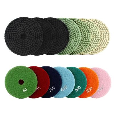 China Polishing PEXCRAFT WHOLESALE Diamond Polishing Pad Polishing Wheel Stone Concrete Grinding Disc Flexible Resin Bond Wet Sanding Pad for sale