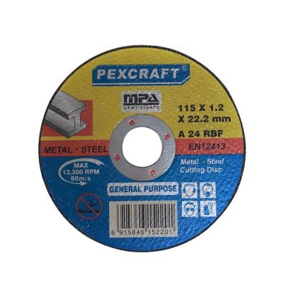 Cina Sharpness 115x1.2mm metal cutting disc with MPA certification in vendita