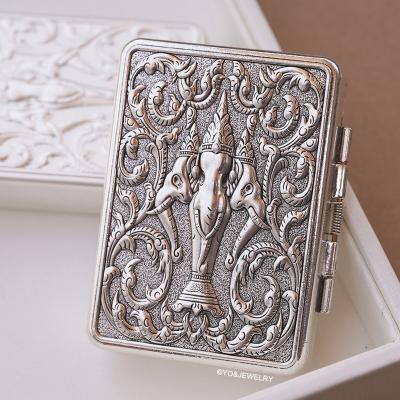 China Gift & Antique Silver Craft Matte Gold Classical Case Three Pieces Bend Gent's Accessories Jewelry Gift for sale