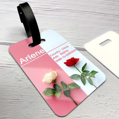 China BEAUTYSUB 1.15mm HD Metallic Single Sided Sublimation Luggage Tag Metal Aluminum Luggage Tags Coated Heat Transfer Printing Bag Tag for sale