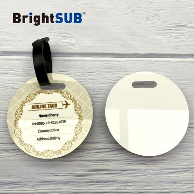 China BrightSUB 1.0mm Luster Aluminum Sublimation Luggage Tag Metallic White Dye Custom Bag Tag Heat Transfer Photo Printing Metal Plated Blank for sale