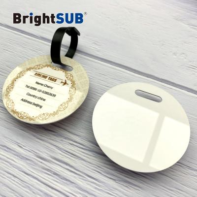 China BrightSUB 1.0mm Gloss Sublimation Aluminum Foil Luggage Tag Metallic Blank Dye Metal Bag Tag Heat Transfer Photo Printing Blank for sale