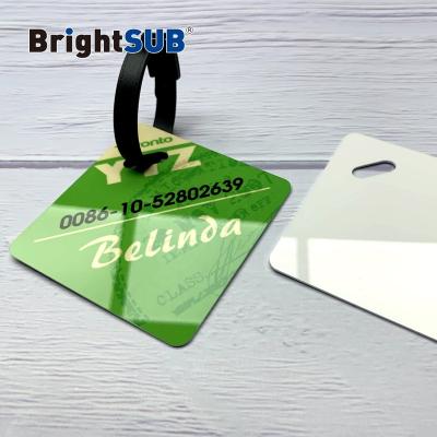 China BrightSUB 1.0mm Gloss Sublimation Aluminum Foil Luggage Tag Heat Transfer Photo Metallic Print White Custom Dye Sublimable Blank Metal Bag Tag for sale