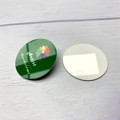 China With Pin BEAUTYSUB 1.15mm HD White Gloss Sublimation Plastic Aluminum Pin Name Badge With Pin Pin Heat Transfer Printing Metal Plastic Name Badges for sale