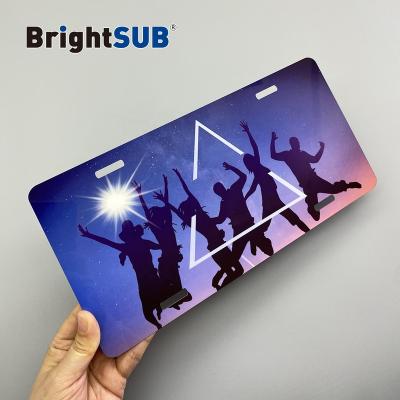 China With round corners & 4 holes. LS-CLP001 Sublimation License Plate Sublimation Aluminum Metal Blanks Car Registration Plates USA Photo Printing 6