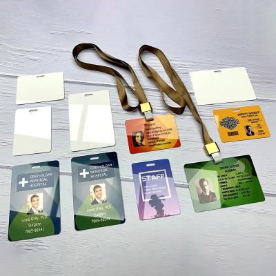 China BrightSUB 1.0mm Sublimation Foil ID Heat Transfer Printing Metal Double Sided Matte White Card Customized ID Cards Image 88.9x63.5mm for sale