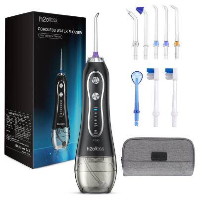 China 360ml Quick Delivery 2500 mAh H2ofloss IPX7 200 Rated Nozzle Waterproof Dental Water Flosser Portable for sale