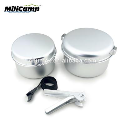 China Lightweight aluminum camping kitchen cookware set with Univerasal tongs. for sale