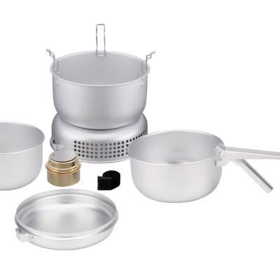 China Amazon Hot Sale Camping Equipment Easily Cleaned Outdoor Camping Cookware Set for sale