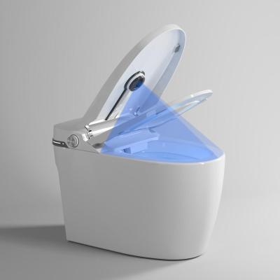 China Hot Sale European Style Temperature Control Eco-friendly Adjustable Strap White Ceramic Seat Smart Toilet for sale