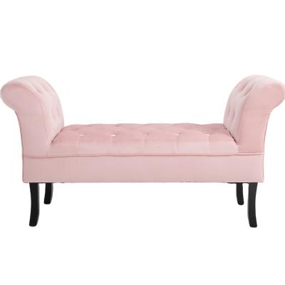 China Chesterfield Sofa Buttons Living Room Pink Living Room Luxury Modern Velvet Bench Ottoman for sale