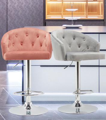 China Wholesale Modern Modern Bar Stool Chairs Designer Kitchen Counter Top Velvet Bar Height Adjustable High Chairs for sale