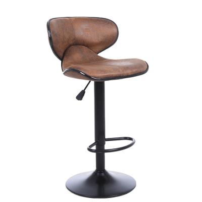 China Modern Umpire Chairs For Counter Bar Stool With Back PU Leather Kitchen Dining Popular Swivel Bar Chair With Backrest for sale