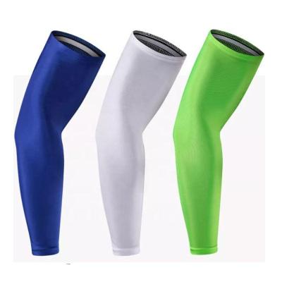 China Supply Outdoor Sports Pad Workout Protector Summer Ice Silk Sunscreen Riding Cycling Running Leg Sleeves Anti-skip Silicone Bands Leg Cover for sale