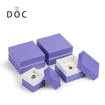 China OEM+ODM+Wholesale Purple Christmas Box Ring Necklace Pendant Display For Custom Logo Gift Boxes Cardboard Paper Jewelry Box for sale