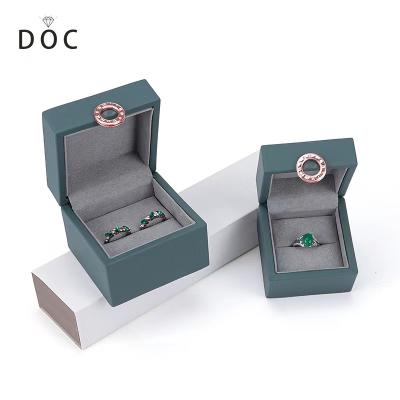 China OEM+ODM+Wholesale New Jewelry Ring Necklace Boxes Blackish Luxury PU leatherJewelry Packing Box Custom High End Packing Box for sale