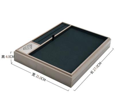 China OEM+ODM+Wholesale high grade double jewelry tray counter shop jewelry display tray removable fashion jewelry necklace counter for sale