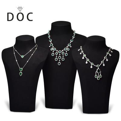 China Luxury Elegance Fashion Necklace Jewelry Display Bust Mannequin Stand Holder Earrings Stand Necklace Bust Set With Logo for sale