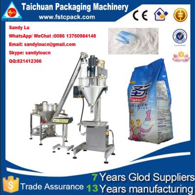 China Semi Automatic flour , milk powder , washing powder filling , sealling , packaging machine for sale