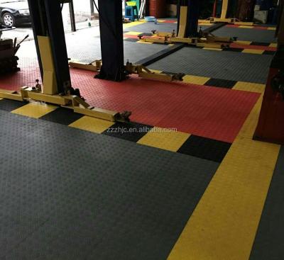 China Best Durable Wear Resistant Anti-Slip Heavy Duty Selling Repair Shop Plastic Industrial Interlocking Tiles / Removable PP Interlocking Garage Tiles for sale