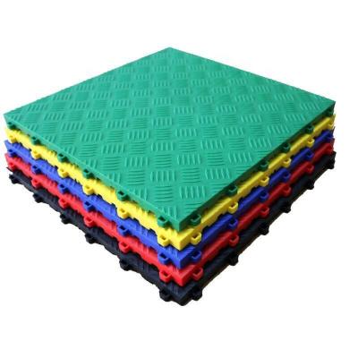 China durable wear resistant anti-slip plastic interlocking garage floor tiles / temporary removable floor tiles for repair shop for sale