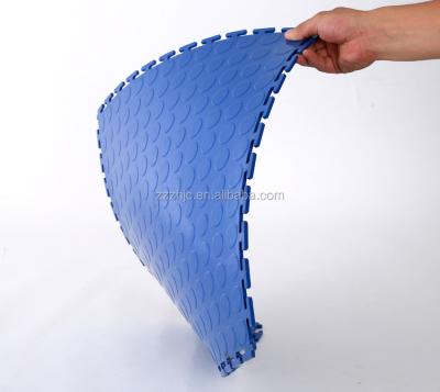 China Hot Sale Durable Wear Resistant Anti-Slip Removable Parking PVC Garage Interlocking Click Plastic Tiles for sale