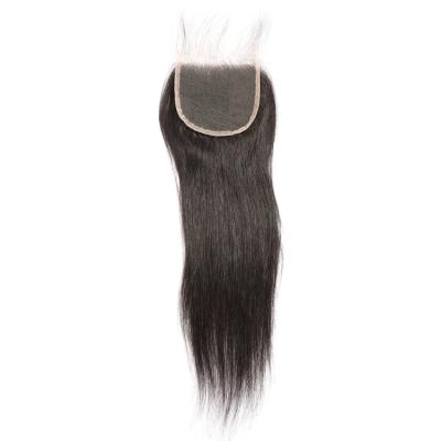 China Factory Super Fine Silky Straight Human Hair Guangzhou Wave Hd Swiss Thin Lace Closure, 4x4 Lace Closure, Straight Lace Up Top Closure Hair for sale