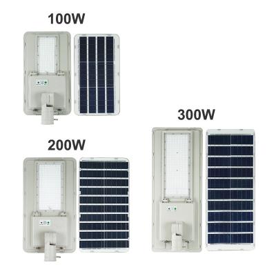 China ROAD Shenzhen Lithium Battery 300W Lamp Housing Integrated Panel Wind Hybrid Controller 150W Led Smart All In One Solar Street Lights for sale