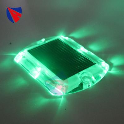 China Solar pavement markers brightness flasher reflector constant green plastic powered light led pavement markers solar road stud for sale