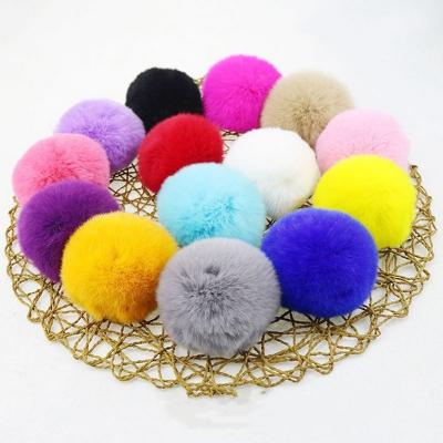 China Quick Delivery Pompom Mink Fur Balls Soft Hand Feeling 8cm DIY Pompoms for Ring Keychain Shoes Hats Fluffy Pom Crafts Accessories for sale