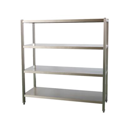 China Heavy Duty Corrosion Protection Stainless Steel Kitchen Adjustable Four Layer Shelf With Strong Support for sale