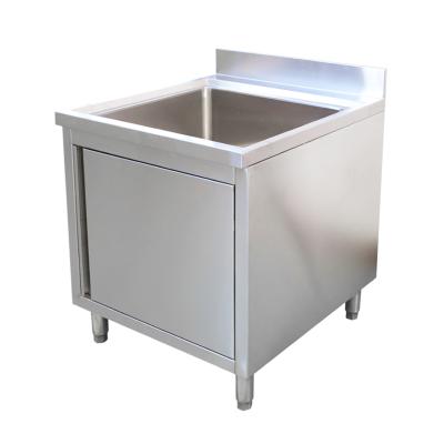 China With Faucet Commercial Kitchen Equipment Stainless Steel Sink Cabinet With One Door for sale