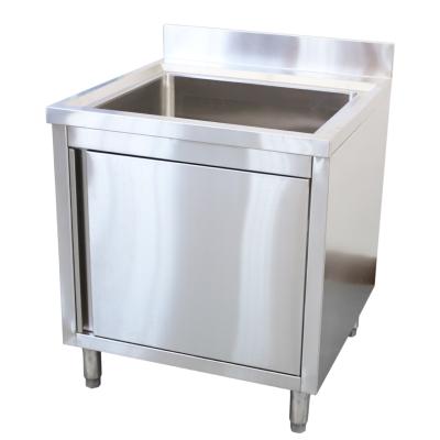 China With Faucet Household Stainless Steel Commercial Single Bowl Sink Cabinet 201/304 With Drain Accessories for sale