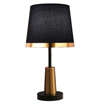 China Modern Creative Bedside Lamp Decorative Lights With Shade Hotel Bedside Iron Desk Lamps Computer Table Cloth Lamp for sale