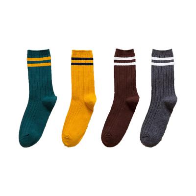 China 2021 Misland QUICK DRY Deep Color Striped Mens No Show Knocks Crew Logo High Quality Custom Cotton Socks for sale